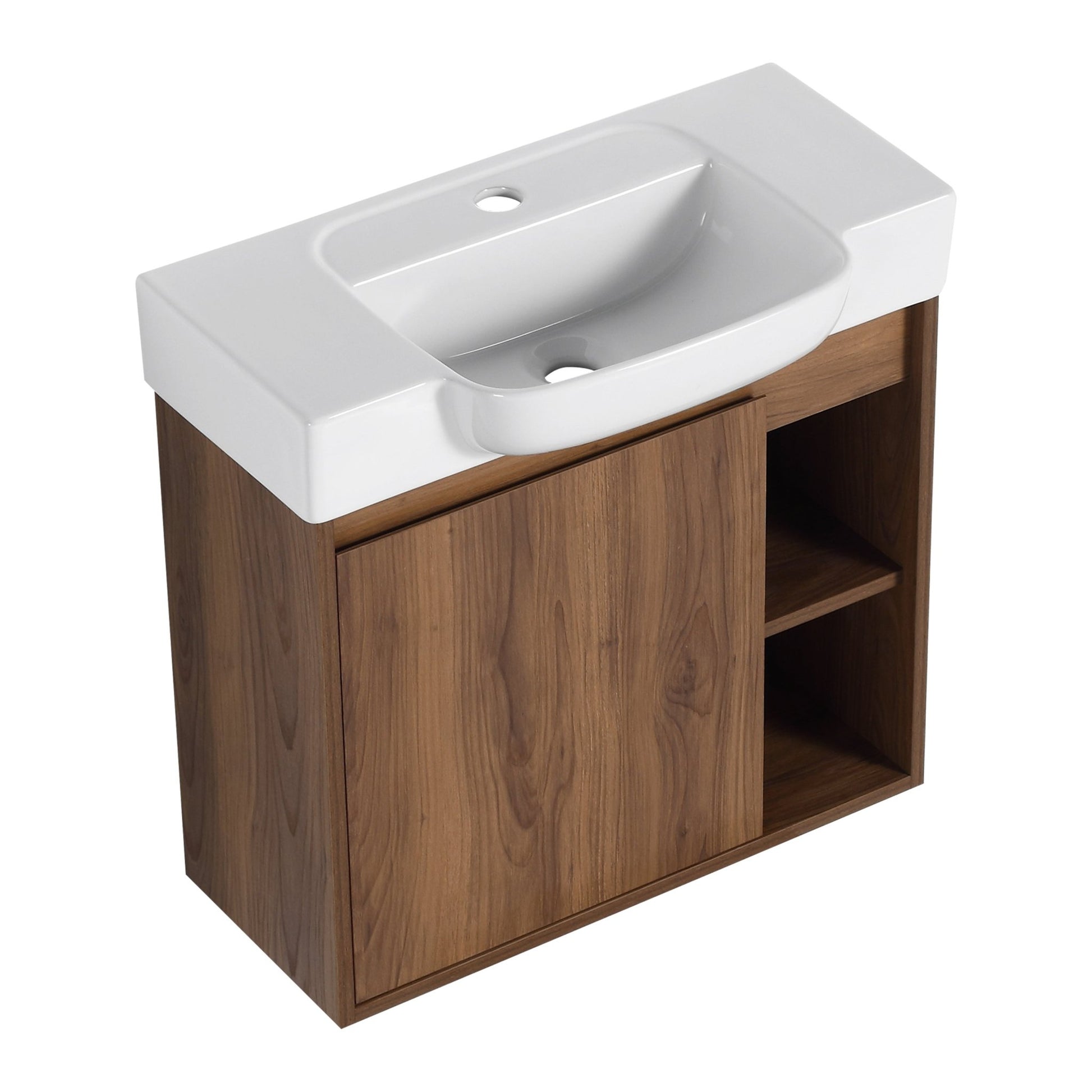 24'' Wall - Mounted Bathroom Vanity with White Ceramic Sink & Soft - Close Door, KD - Packing - 1st Choice Furniture Direct