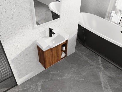 24'' Wall - Mounted Bathroom Vanity with White Ceramic Sink & Soft - Close Door, KD - Packing - 1st Choice Furniture Direct
