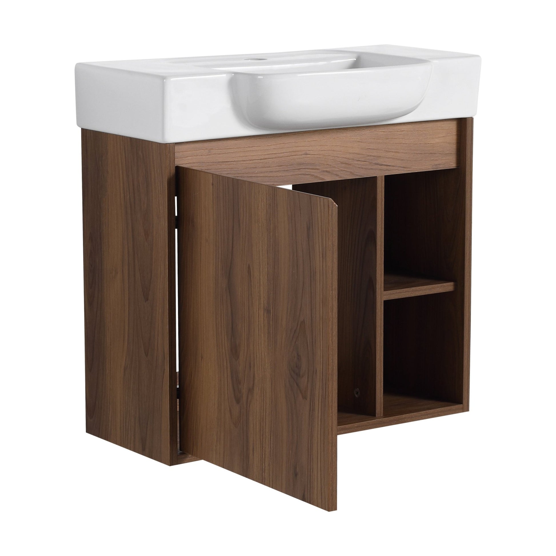 24'' Wall - Mounted Bathroom Vanity with White Ceramic Sink & Soft - Close Door, KD - Packing - 1st Choice Furniture Direct