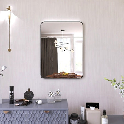 24 x 32 Inch Bathroom Mirror Black Aluminum Frame - 1st Choice Furniture Direct