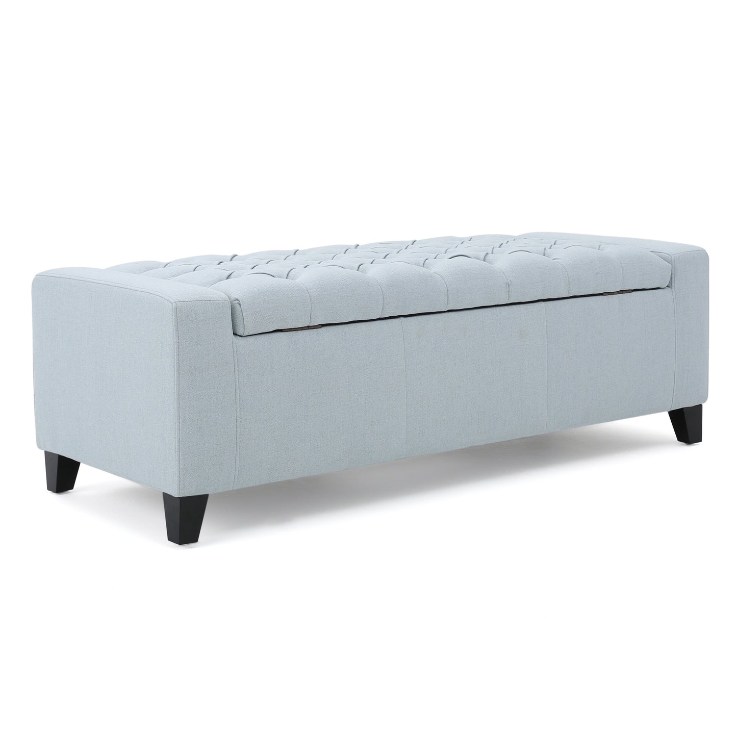 1st Choice Contemporary Fabric Extra Seating Storage Ottoman in Blue