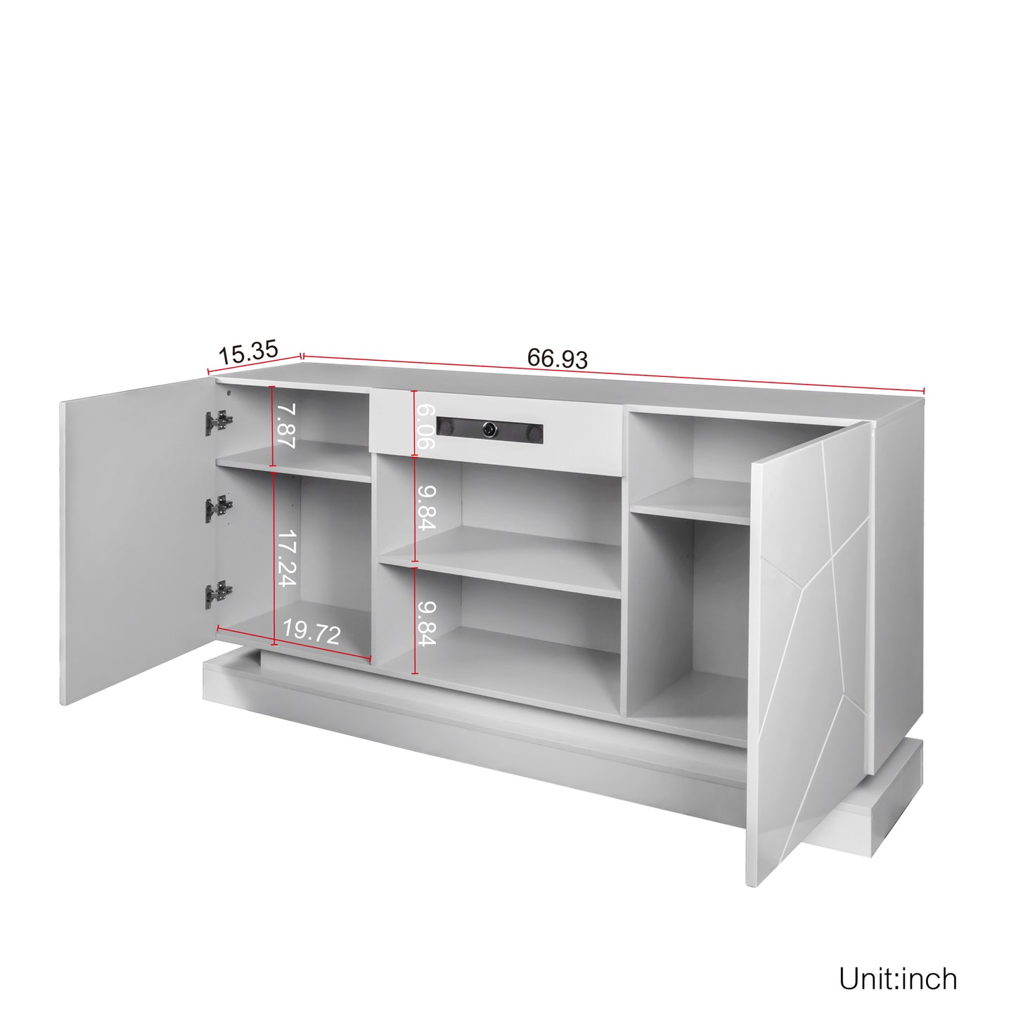 1st Choice TV Cabinet with bluetooth Speaker with Storage Drawers