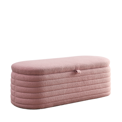 1st Choice Modern Storage Ottoman Bench Upholstered Fabric in Pink