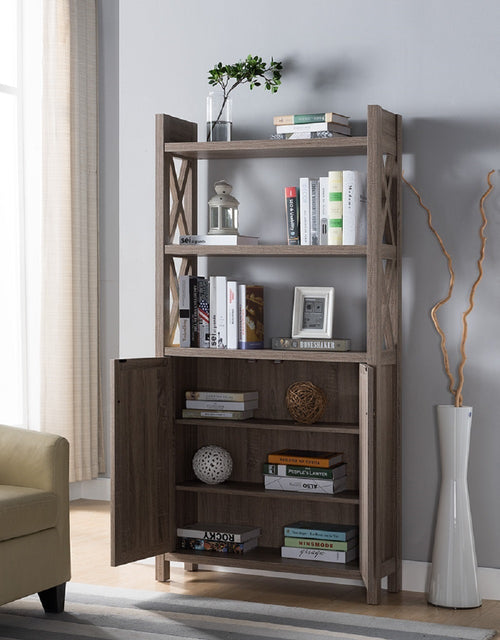 1st Choice Modern Stylish Wood Bookcase Storage in Dark Taupe