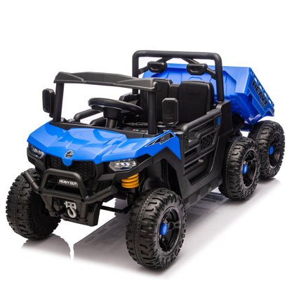 24V Kids Ride On Dump Truck with Remote Control, LED Lights & Electric Rear Bucket - 1st Choice Furniture Direct