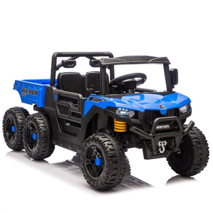 24V Kids Ride On Dump Truck with Remote Control, LED Lights & Electric Rear Bucket - 1st Choice Furniture Direct