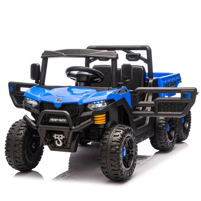 24V Kids Ride On Dump Truck with Remote Control, LED Lights & Electric Rear Bucket - 1st Choice Furniture Direct