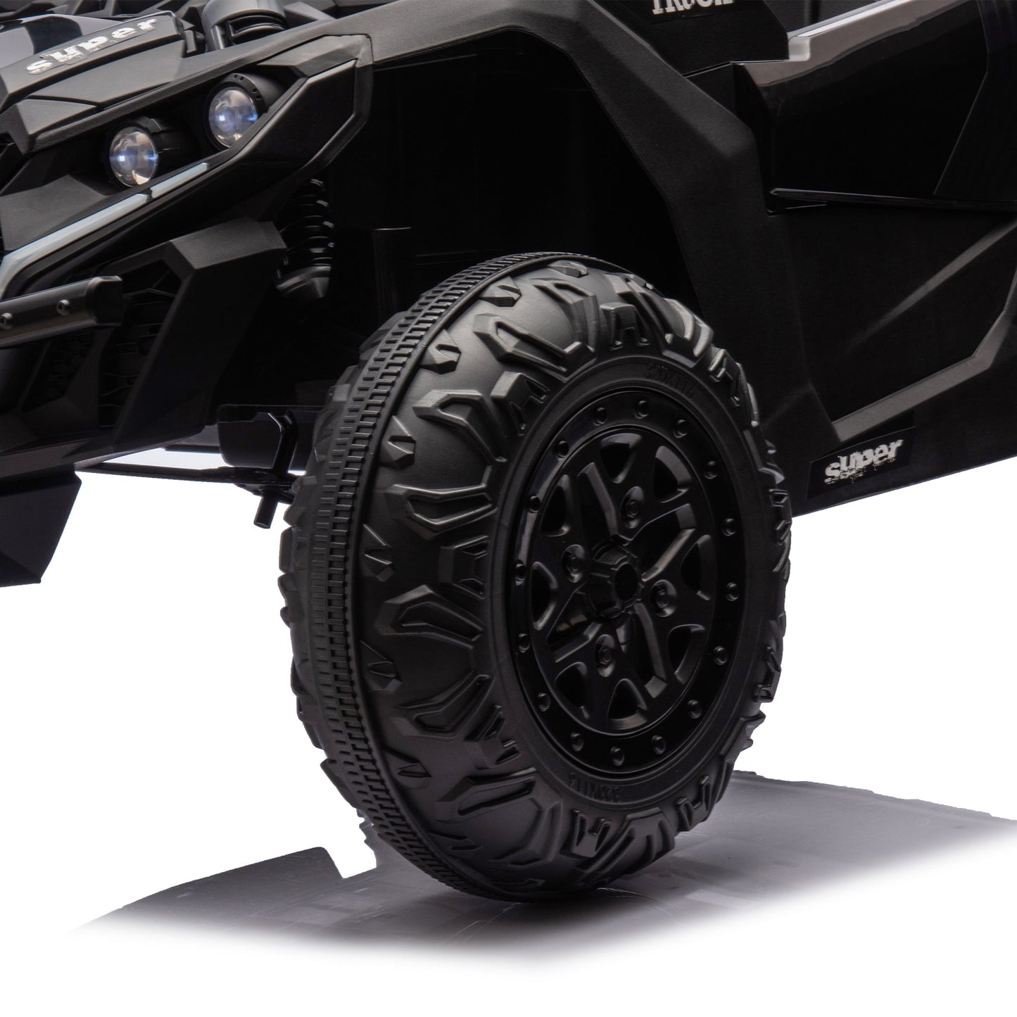 24V Two - Seater Kids Ride On UTV W/Parents Remote Control,Four - Wheel Suspension,Slow Start,Large wheel design,Anti - collision bar,Storage space,Music,USB,Bluetooth,Volume control,LED lights for Kids 3+. - 1st Choice Furniture Direct