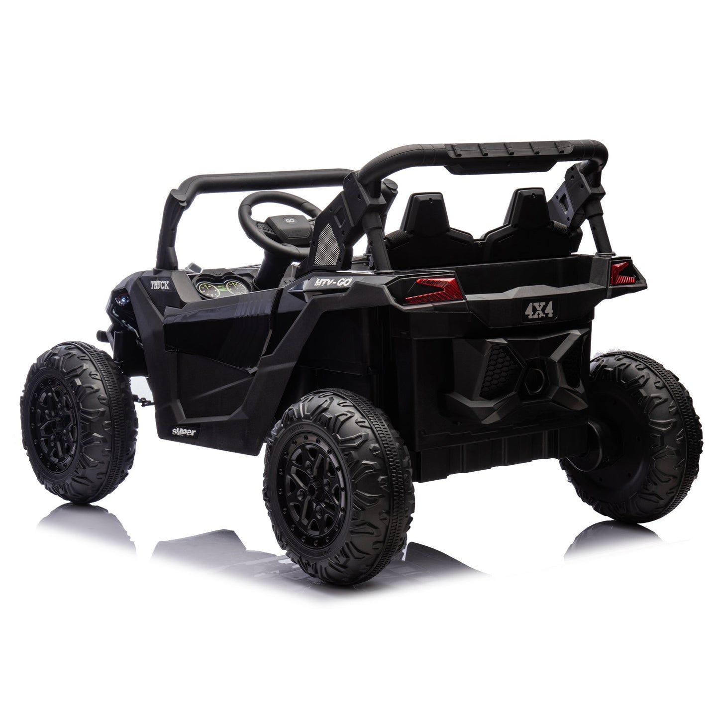 24V Two - Seater Kids Ride On UTV W/Parents Remote Control,Four - Wheel Suspension,Slow Start,Large wheel design,Anti - collision bar,Storage space,Music,USB,Bluetooth,Volume control,LED lights for Kids 3+. - 1st Choice Furniture Direct