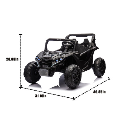 24V Two - Seater Kids Ride On UTV W/Parents Remote Control,Four - Wheel Suspension,Slow Start,Large wheel design,Anti - collision bar,Storage space,Music,USB,Bluetooth,Volume control,LED lights for Kids 3+. - 1st Choice Furniture Direct