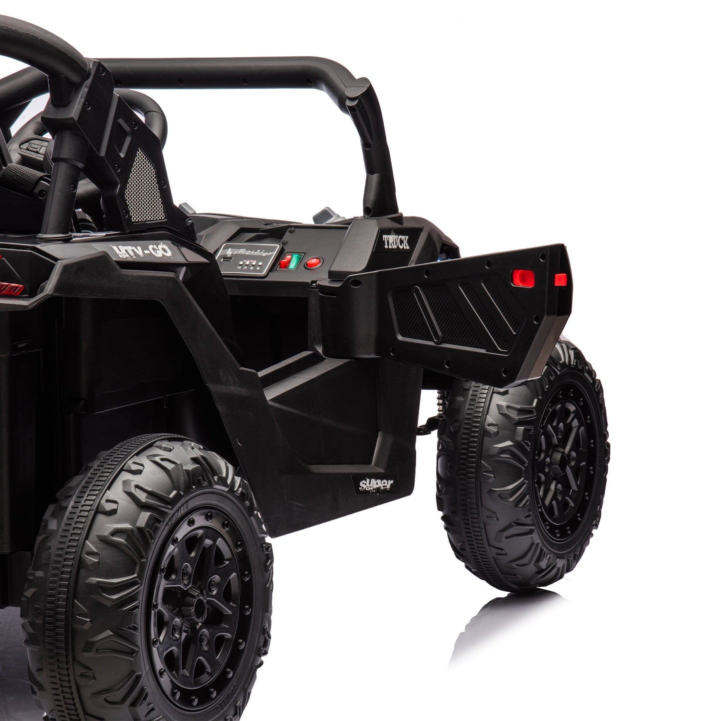 24V Two - Seater Kids Ride On UTV W/Parents Remote Control,Four - Wheel Suspension,Slow Start,Large wheel design,Anti - collision bar,Storage space,Music,USB,Bluetooth,Volume control,LED lights for Kids 3+. - 1st Choice Furniture Direct