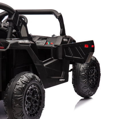 24V Two - Seater Kids Ride On UTV W/Parents Remote Control,Four - Wheel Suspension,Slow Start,Large wheel design,Anti - collision bar,Storage space,Music,USB,Bluetooth,Volume control,LED lights for Kids 3+. - 1st Choice Furniture Direct