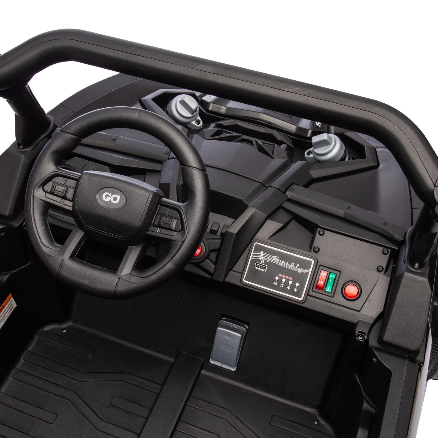 24V Two - Seater Kids Ride On UTV W/Parents Remote Control,Four - Wheel Suspension,Slow Start,Large wheel design,Anti - collision bar,Storage space,Music,USB,Bluetooth,Volume control,LED lights for Kids 3+. - 1st Choice Furniture Direct
