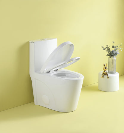 1st Choice 1.1/1.6 GPF Dual Flush 1-Piece Elongated Toilet in White