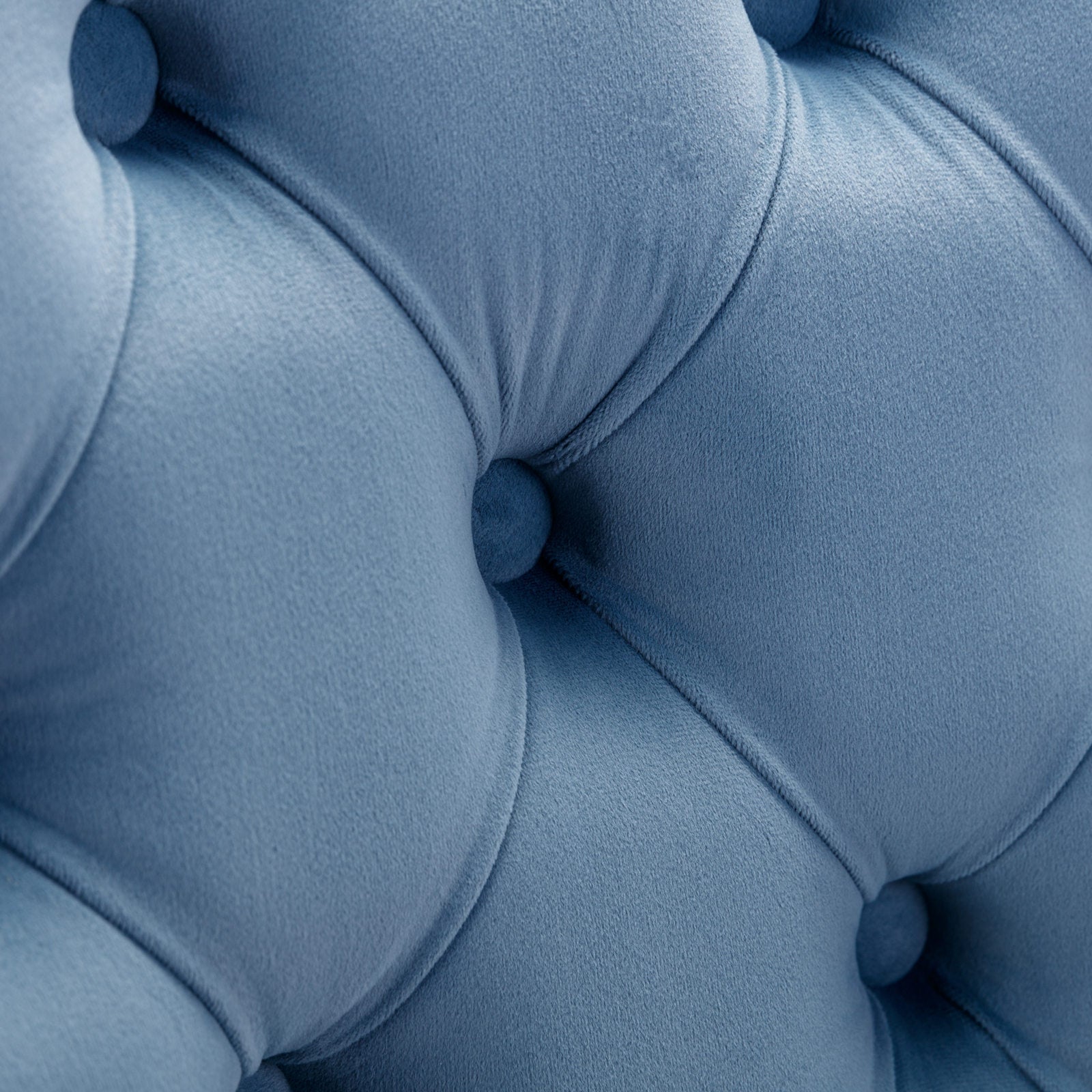 26' Counter Height Bar Stools Set of 2, Modern Velvet Barstools with Button Back&Rivet Trim Upholstered Kitchen Island Chairs with Sturdy Chromed Metal Base Legs Farmhouse Bar Stools,Light Blue,2 Pack - 1st Choice Furniture Direct