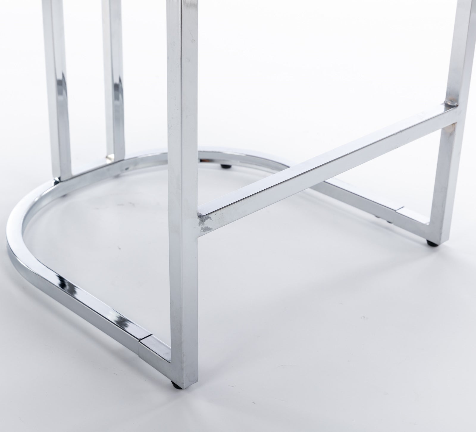 26' Counter Height Bar Stools Set of 2, Modern Velvet Barstools with Button Back&Rivet Trim Upholstered Kitchen Island Chairs with Sturdy Chromed Metal Base Legs Farmhouse Bar Stools,Light Blue,2 Pack - 1st Choice Furniture Direct