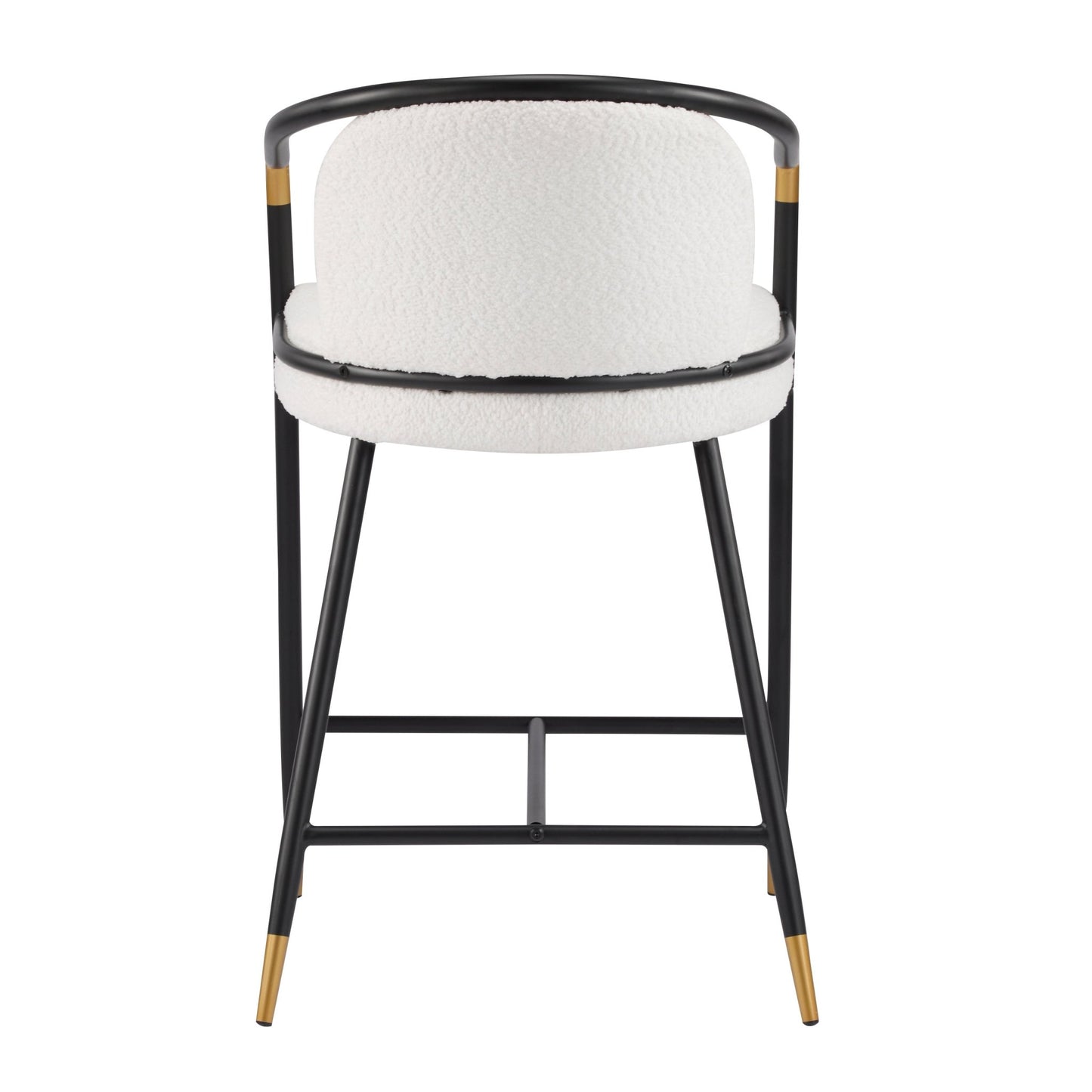26' H Upholstered Counter Stool with Metal Frame (Set of 2) - Beige - 1st Choice Furniture Direct
