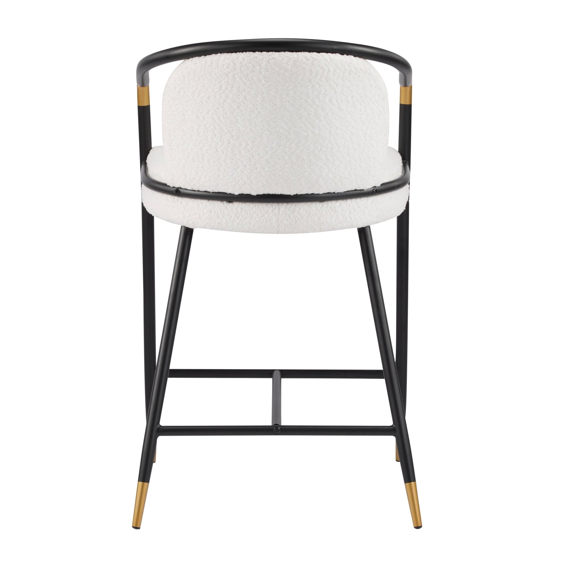 26' H Upholstered Counter Stool with Metal Frame (Set of 2) - Beige - 1st Choice Furniture Direct