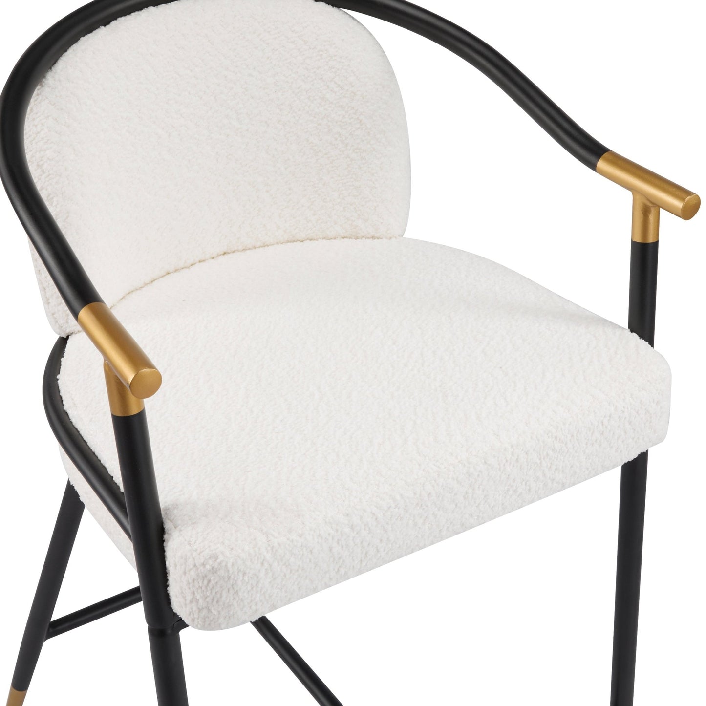 26' H Upholstered Counter Stool with Metal Frame (Set of 2) - Beige - 1st Choice Furniture Direct