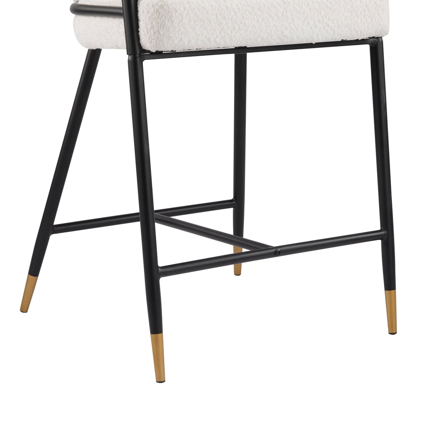 26' H Upholstered Counter Stool with Metal Frame (Set of 2) - Beige - 1st Choice Furniture Direct