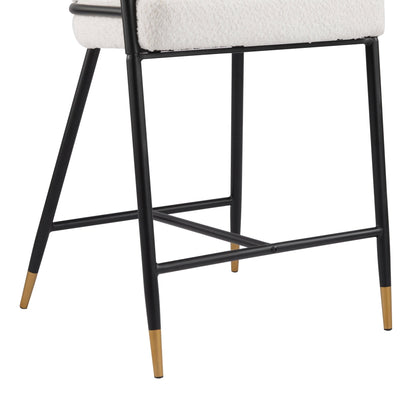 26' H Upholstered Counter Stool with Metal Frame (Set of 2) - Beige - 1st Choice Furniture Direct