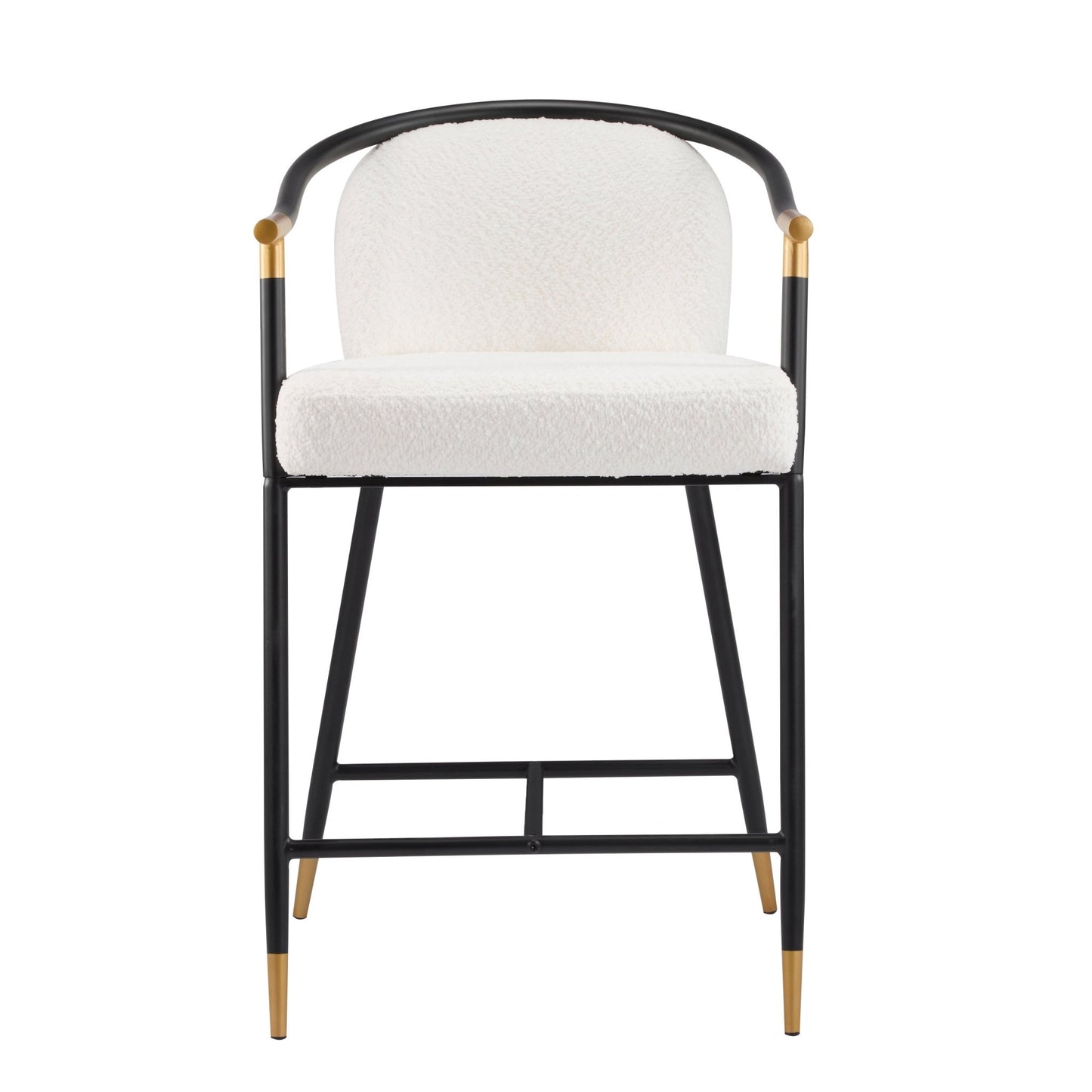 26' H Upholstered Counter Stool with Metal Frame (Set of 2) - Beige - 1st Choice Furniture Direct