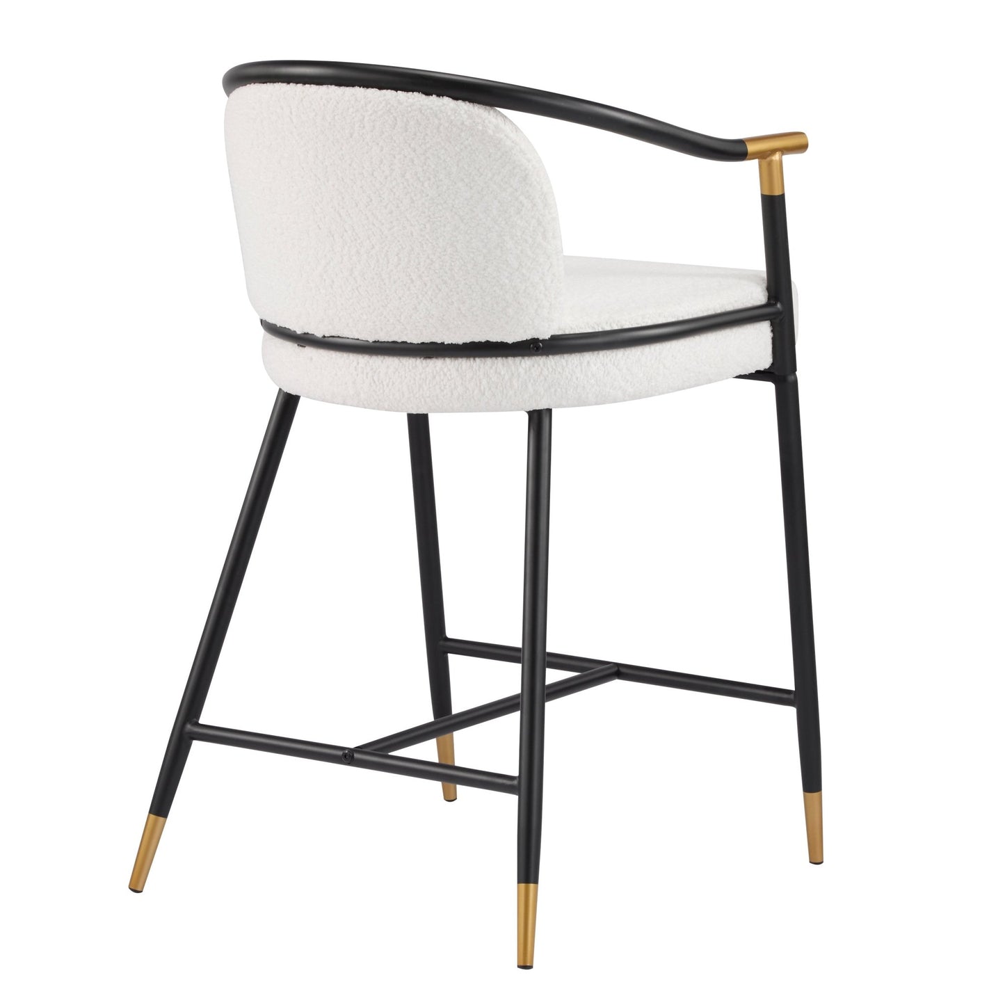 26' H Upholstered Counter Stool with Metal Frame (Set of 2) - Beige - 1st Choice Furniture Direct