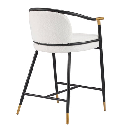 26' H Upholstered Counter Stool with Metal Frame (Set of 2) - Beige - 1st Choice Furniture Direct
