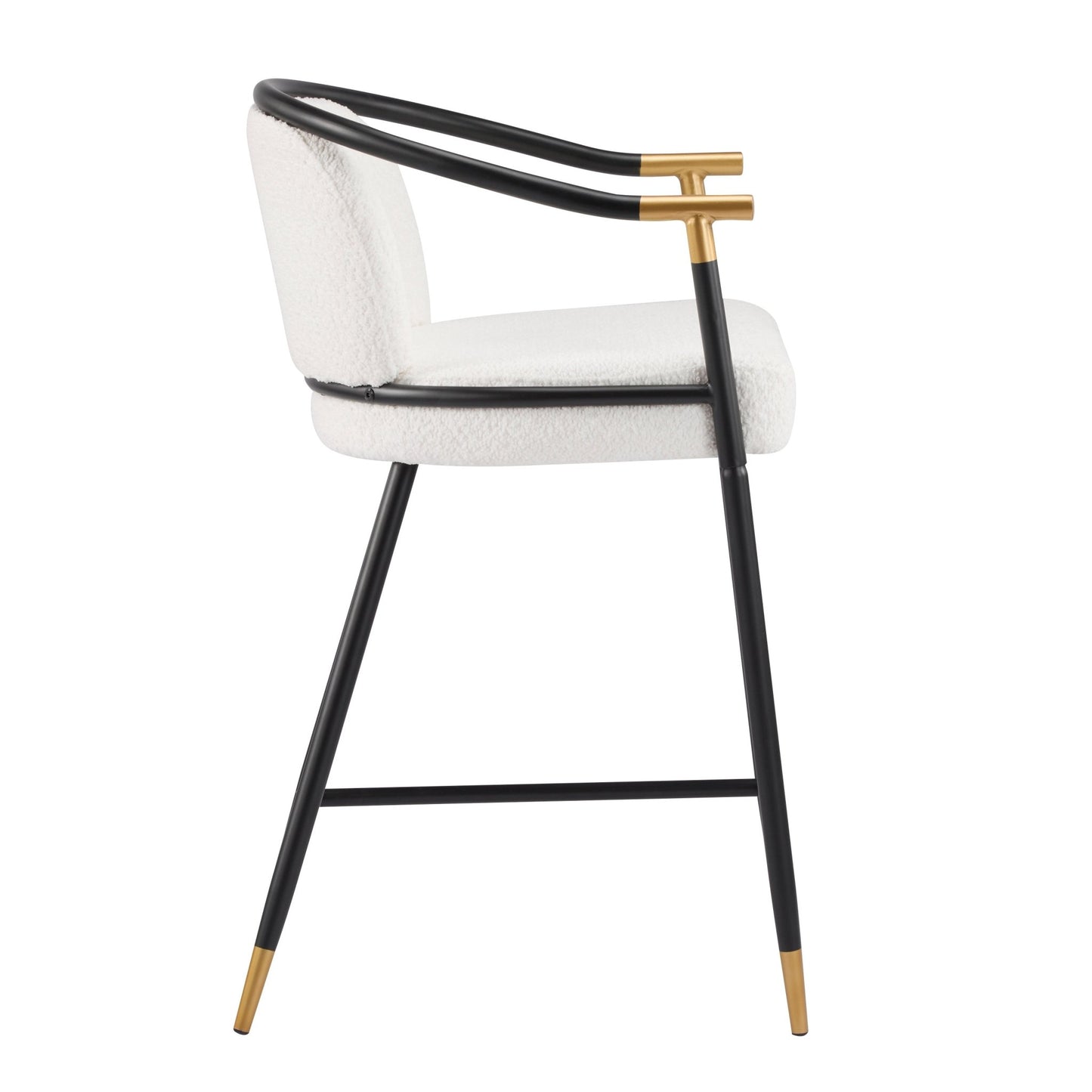 26' H Upholstered Counter Stool with Metal Frame (Set of 2) - Beige - 1st Choice Furniture Direct