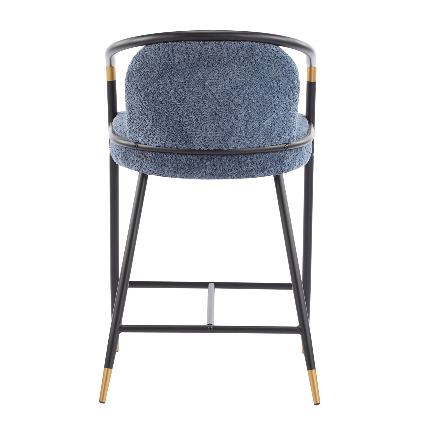 26' H Upholstered Counter Stool with Metal Frame (Set of 2) - Navy blue - 1st Choice Furniture Direct