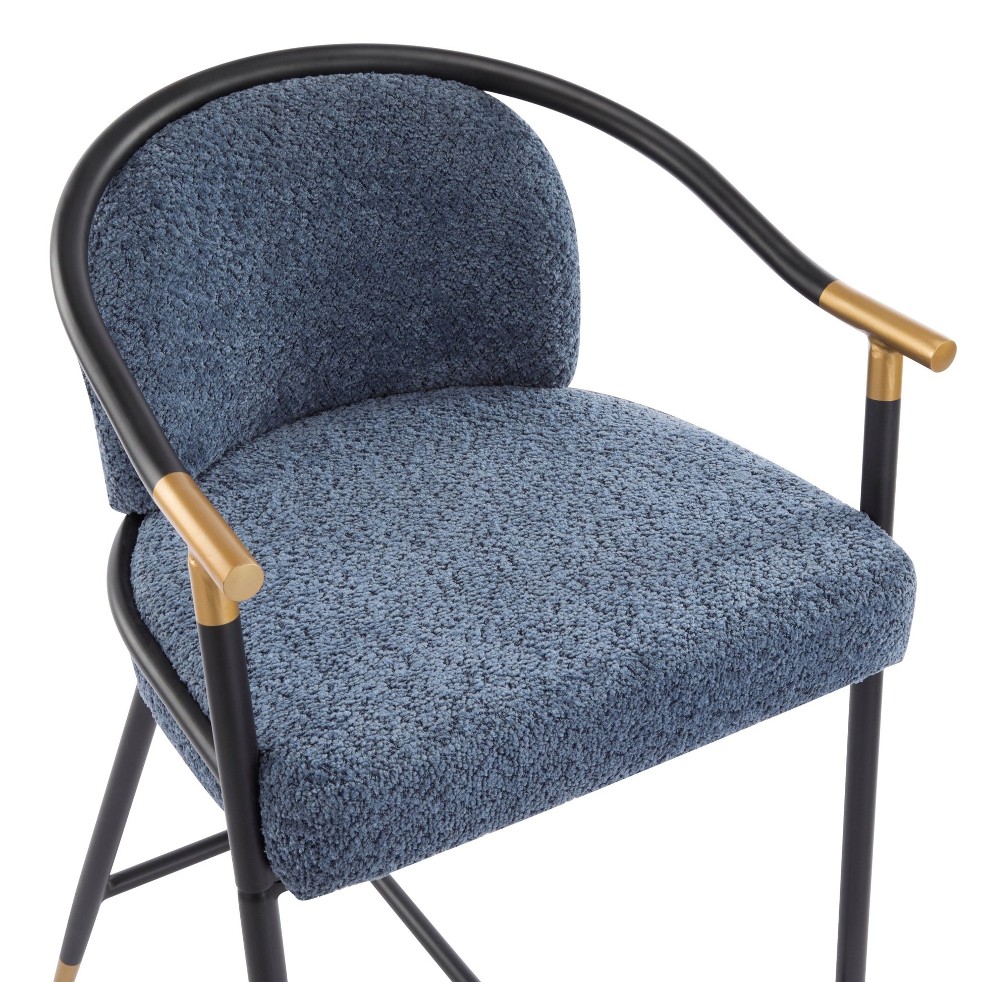 26' H Upholstered Counter Stool with Metal Frame (Set of 2) - Navy blue - 1st Choice Furniture Direct