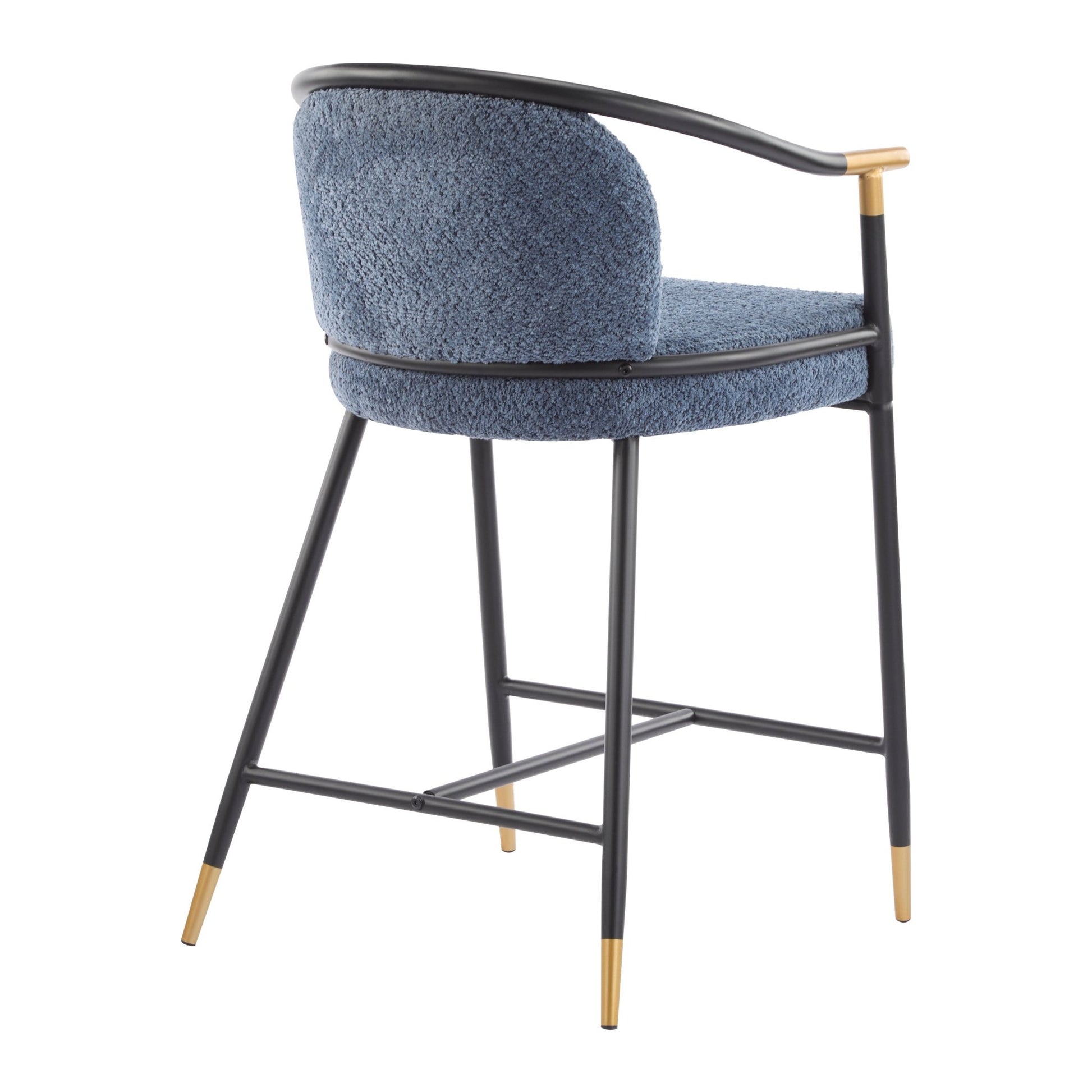 26' H Upholstered Counter Stool with Metal Frame (Set of 2) - Navy blue - 1st Choice Furniture Direct