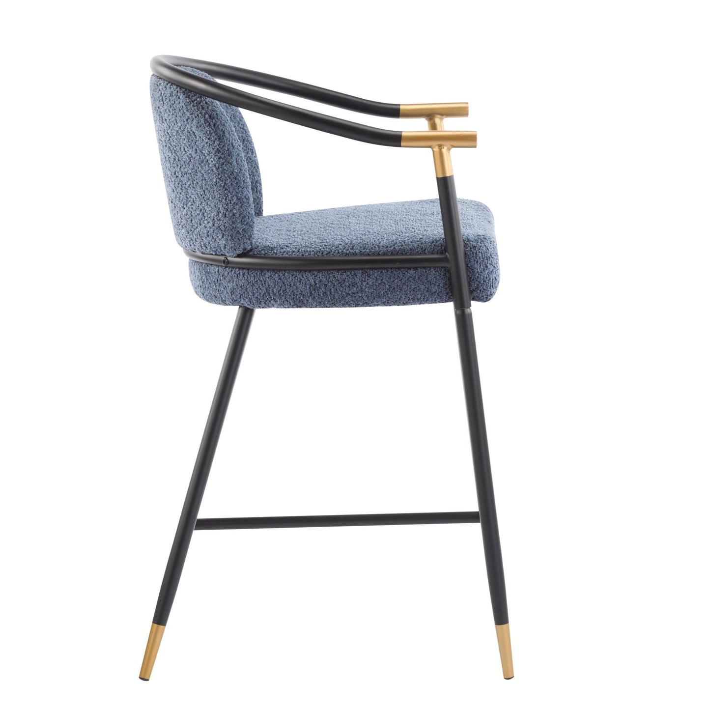 26' H Upholstered Counter Stool with Metal Frame (Set of 2) - Navy blue - 1st Choice Furniture Direct