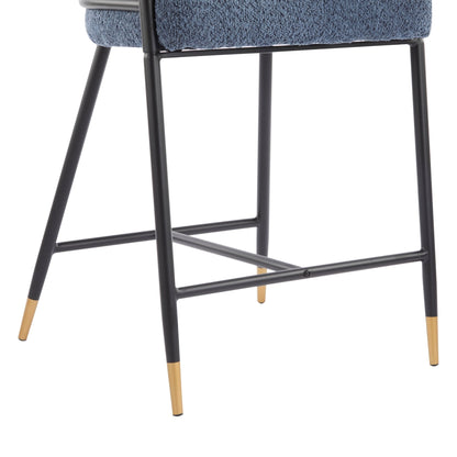 26' H Upholstered Counter Stool with Metal Frame (Set of 2) - Navy blue - 1st Choice Furniture Direct