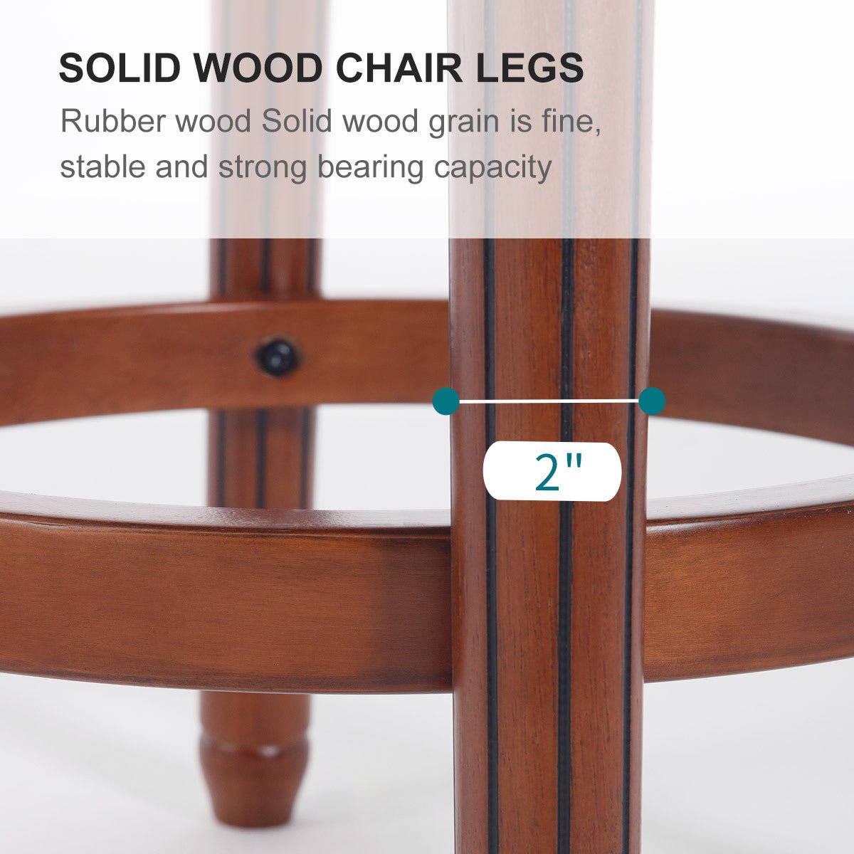 26” Swivel Leather Bar Stool with Back | Solid Wood Bar Chair (Black, 1 Piece) - 1st Choice Furniture Direct