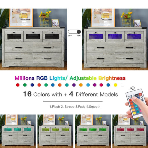 1st Choice Living Room Sideboard Storage Cabinet with LED Light