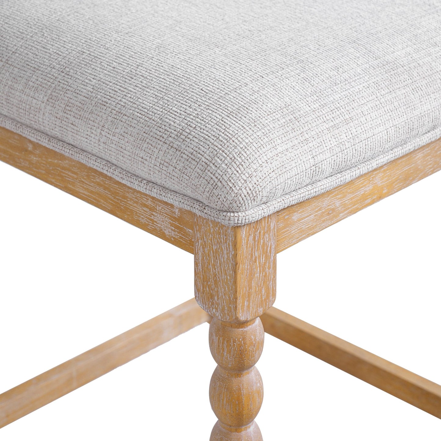 26''Counter Stools,Set of 4 with Upholstered Seat, Solid Acacia wood Frame, Foam - Padded Seat, Open Airy Design for Kitchen Island and Bar, Natural - 1st Choice Furniture Direct