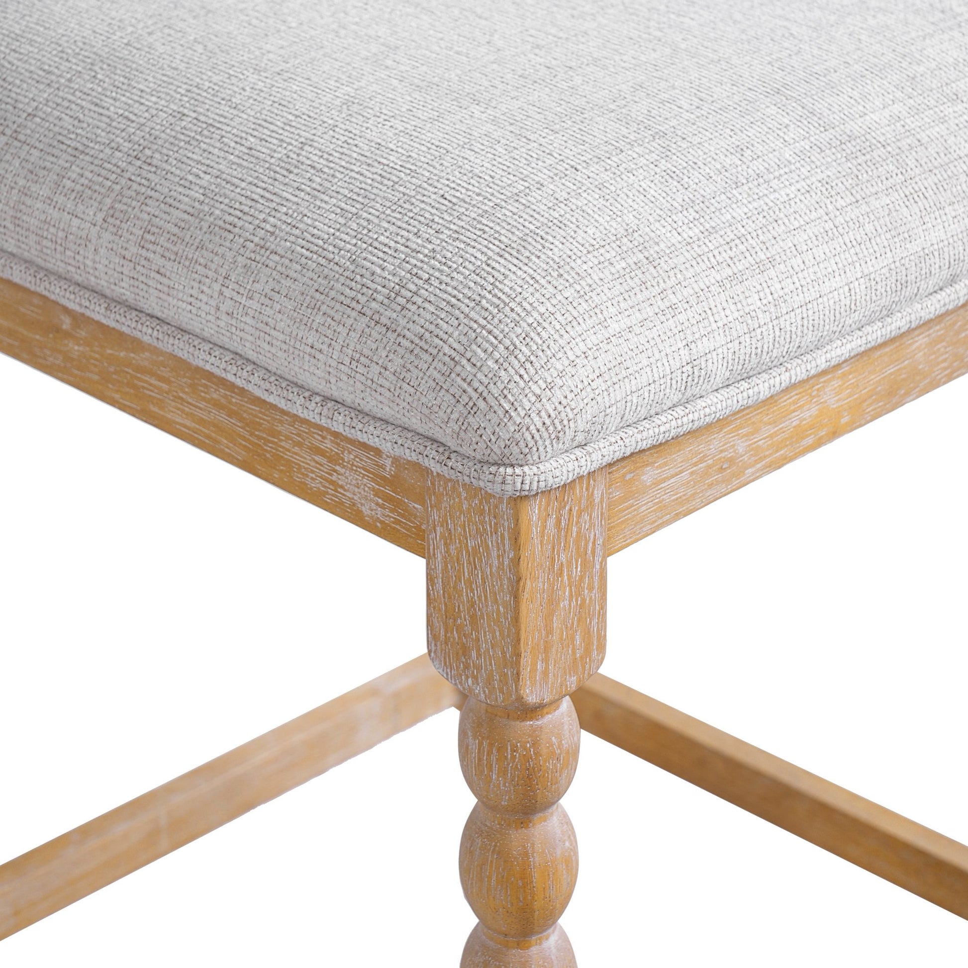 26''Counter Stools,Set of 4 with Upholstered Seat, Solid Acacia wood Frame, Foam - Padded Seat, Open Airy Design for Kitchen Island and Bar, Natural - 1st Choice Furniture Direct