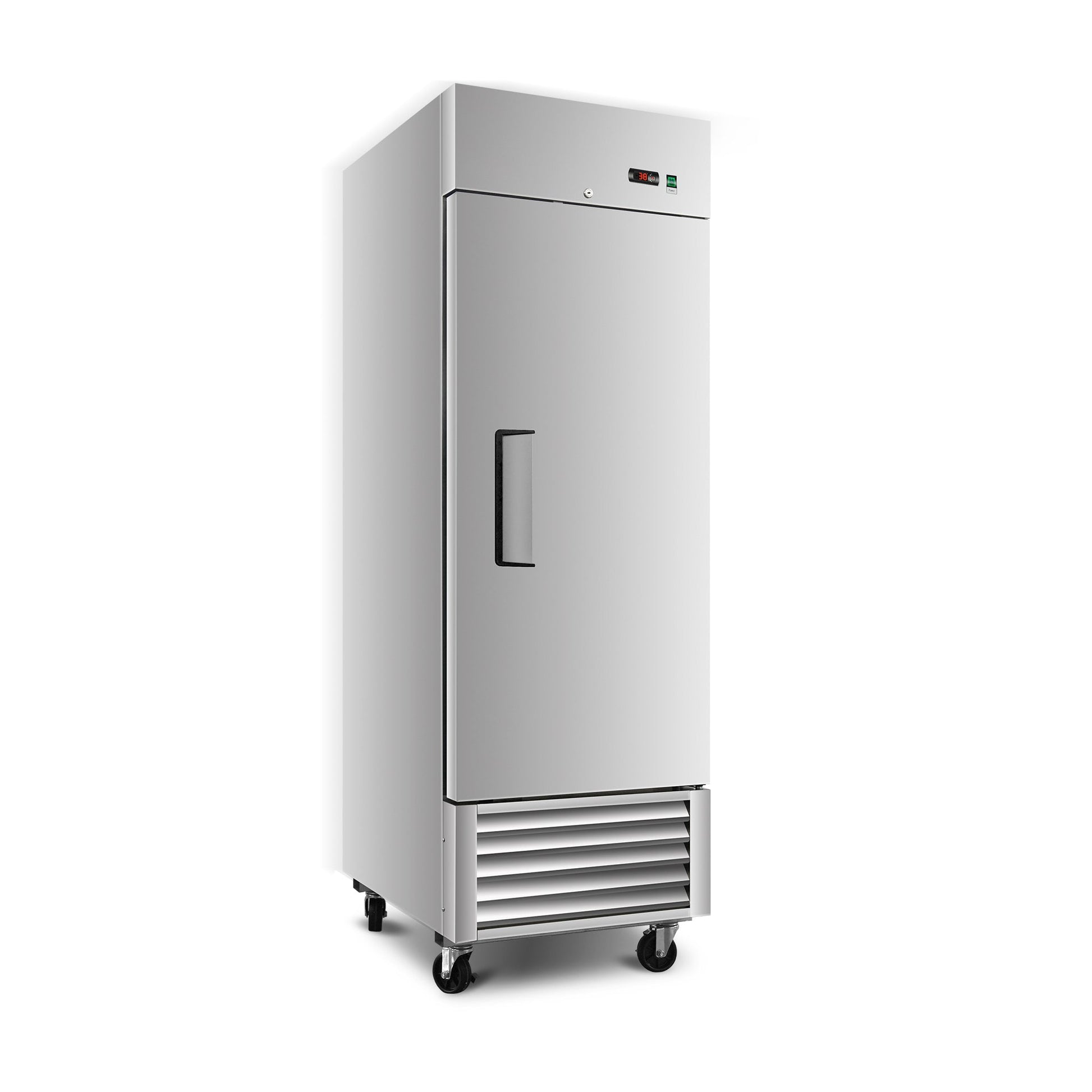27' Commercial Refrigerator 23 Cu.ft with 1 Solid Door Reach - In Refrigerators Stainless Steel ETL Approved Upright Fridge Storage - 1st Choice Furniture Direct