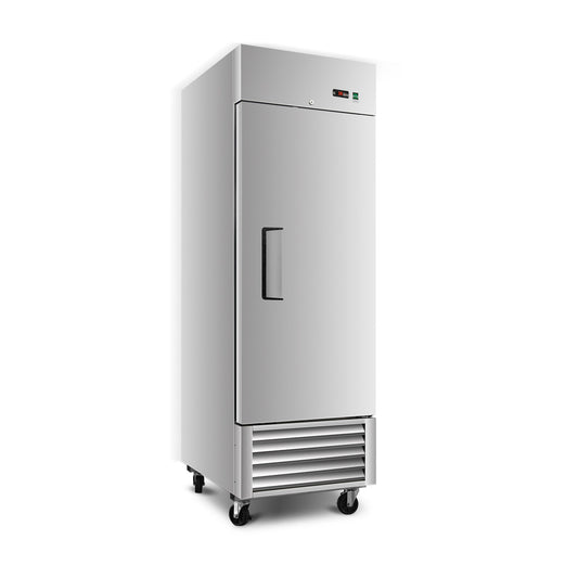 27' Commercial Refrigerator 23 Cu.ft with 1 Solid Door Reach - In Refrigerators Stainless Steel ETL Approved Upright Fridge Storage - 1st Choice Furniture Direct