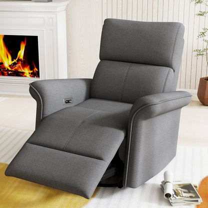 270° Power Swivel Rocker Recliner Chair for Adult,Rocking Glider Nursery Recliner for Small Spaces,Fabric Rocking Chair for Nursery,Single Sofa Recliner for Home Theater Living Room Bedroom(Dark Gray) - 1st Choice Furniture Direct