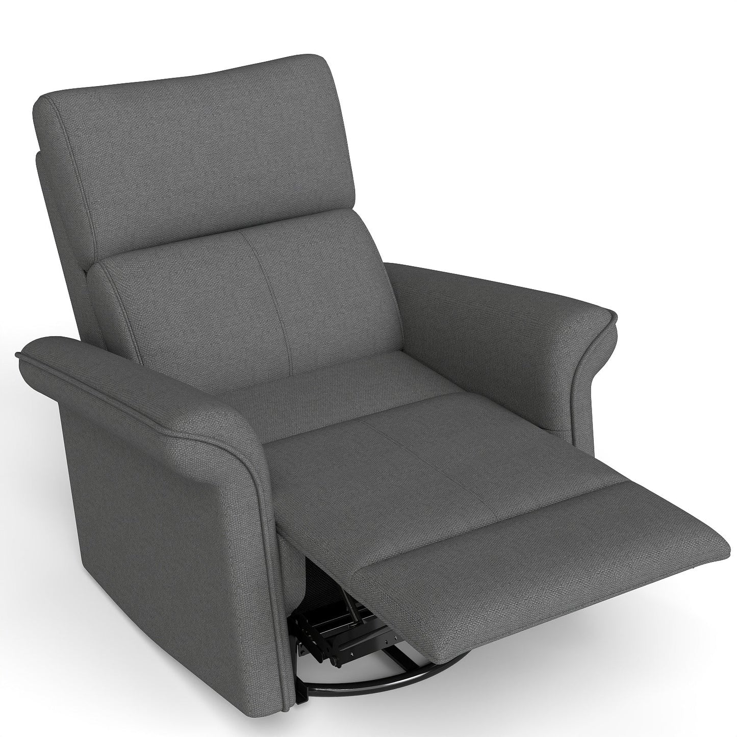 270° Power Swivel Rocker Recliner Chair for Adult,Rocking Glider Nursery Recliner for Small Spaces,Fabric Rocking Chair for Nursery,Single Sofa Recliner for Home Theater Living Room Bedroom(Dark Gray) - 1st Choice Furniture Direct
