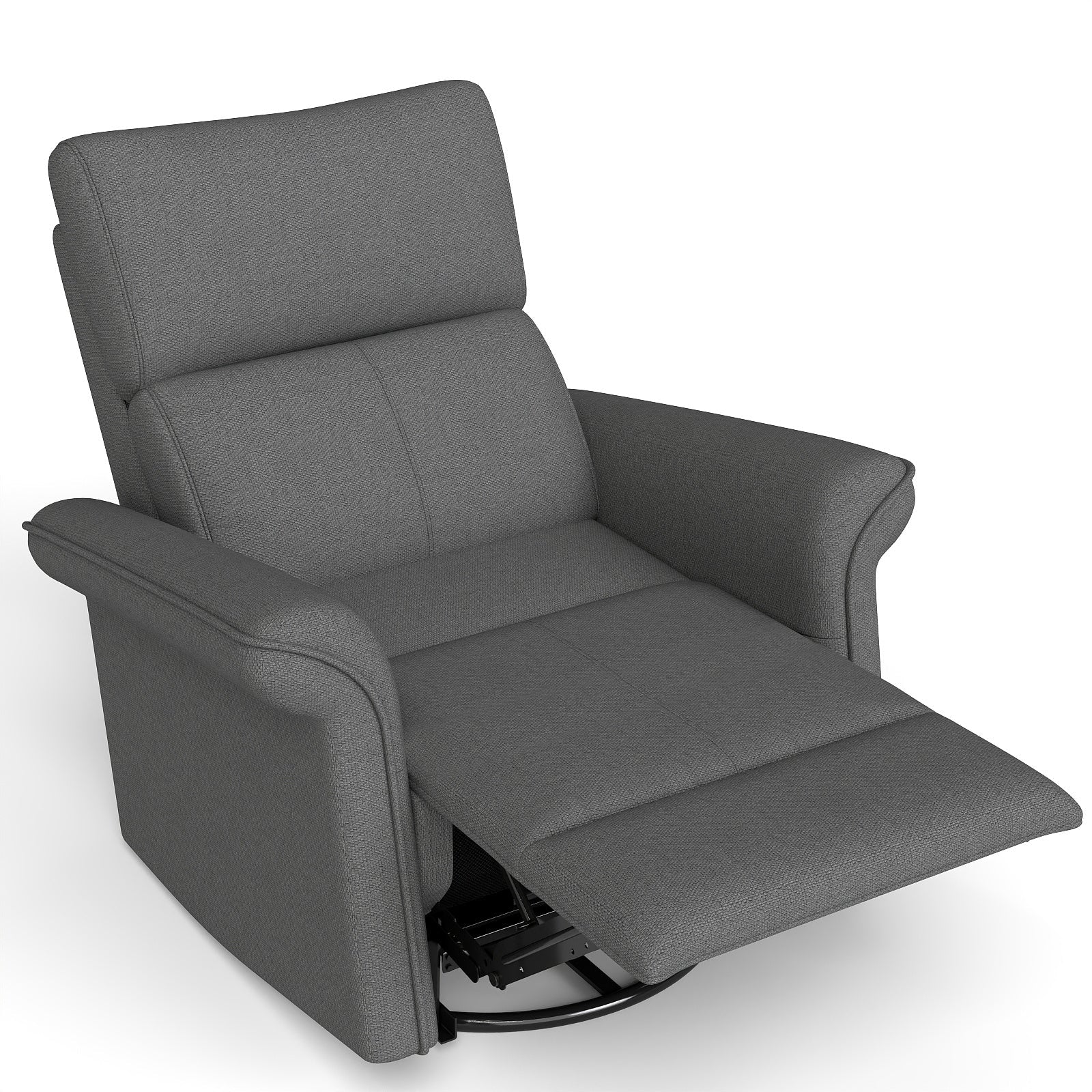270° Power Swivel Rocker Recliner Chair for Adult,Rocking Glider Nursery Recliner for Small Spaces,Fabric Rocking Chair for Nursery,Single Sofa Recliner for Home Theater Living Room Bedroom(Dark Gray) - 1st Choice Furniture Direct