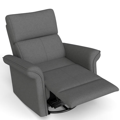 270° Power Swivel Rocker Recliner Chair for Adult,Rocking Glider Nursery Recliner for Small Spaces,Fabric Rocking Chair for Nursery,Single Sofa Recliner for Home Theater Living Room Bedroom(Dark Gray) - 1st Choice Furniture Direct