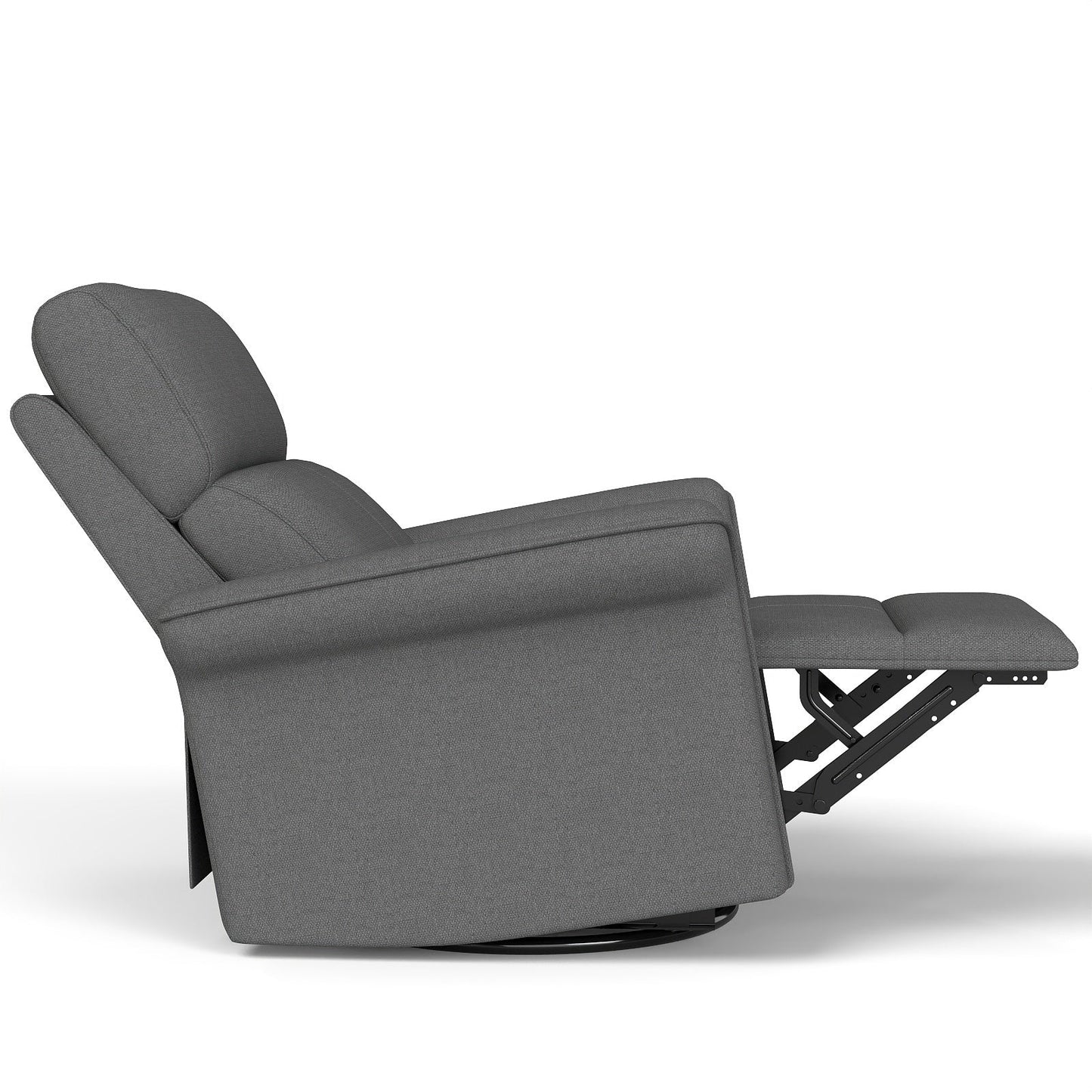 270° Power Swivel Rocker Recliner Chair for Adult,Rocking Glider Nursery Recliner for Small Spaces,Fabric Rocking Chair for Nursery,Single Sofa Recliner for Home Theater Living Room Bedroom(Dark Gray) - 1st Choice Furniture Direct