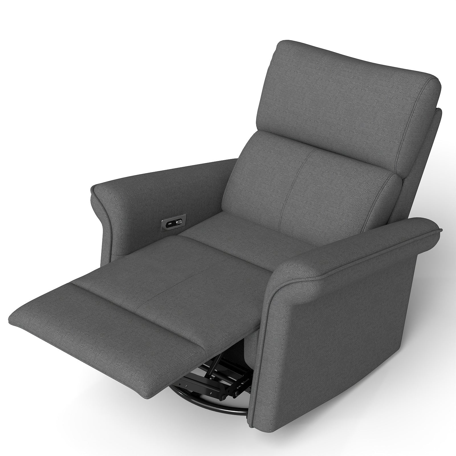 270° Power Swivel Rocker Recliner Chair for Adult,Rocking Glider Nursery Recliner for Small Spaces,Fabric Rocking Chair for Nursery,Single Sofa Recliner for Home Theater Living Room Bedroom(Dark Gray) - 1st Choice Furniture Direct