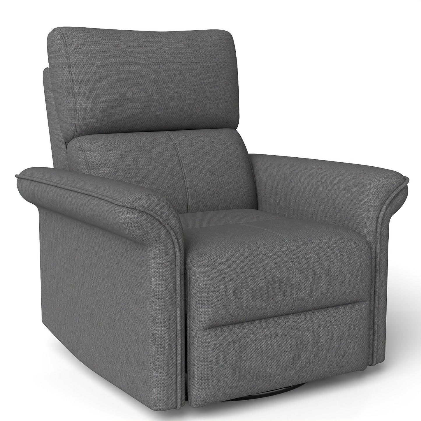 270° Power Swivel Rocker Recliner Chair for Adult,Rocking Glider Nursery Recliner for Small Spaces,Fabric Rocking Chair for Nursery,Single Sofa Recliner for Home Theater Living Room Bedroom(Dark Gray) - 1st Choice Furniture Direct