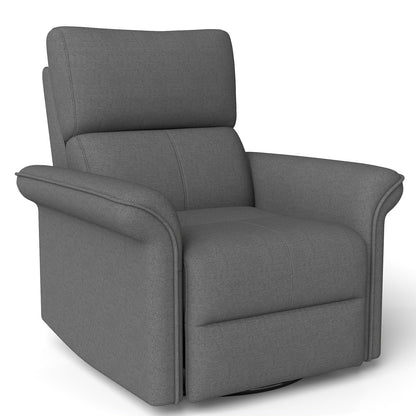 270° Power Swivel Rocker Recliner Chair for Adult,Rocking Glider Nursery Recliner for Small Spaces,Fabric Rocking Chair for Nursery,Single Sofa Recliner for Home Theater Living Room Bedroom(Dark Gray) - 1st Choice Furniture Direct