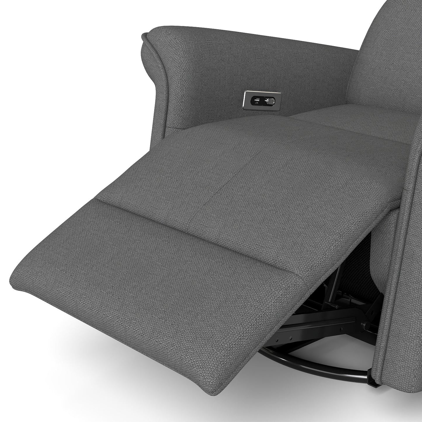 270° Power Swivel Rocker Recliner Chair for Adult,Rocking Glider Nursery Recliner for Small Spaces,Fabric Rocking Chair for Nursery,Single Sofa Recliner for Home Theater Living Room Bedroom(Dark Gray) - 1st Choice Furniture Direct