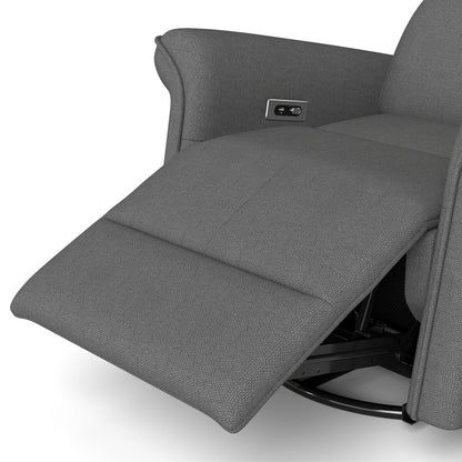 270° Power Swivel Rocker Recliner Chair for Adult,Rocking Glider Nursery Recliner for Small Spaces,Fabric Rocking Chair for Nursery,Single Sofa Recliner for Home Theater Living Room Bedroom(Dark Gray) - 1st Choice Furniture Direct